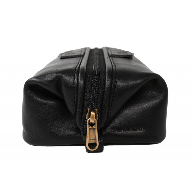 Baron & Buxton Leathergoods Dopp - Style 06952 Mens Lea Travel Kit - Black