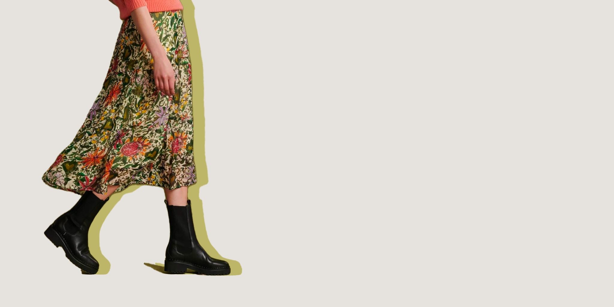 woman's floral midi skirt