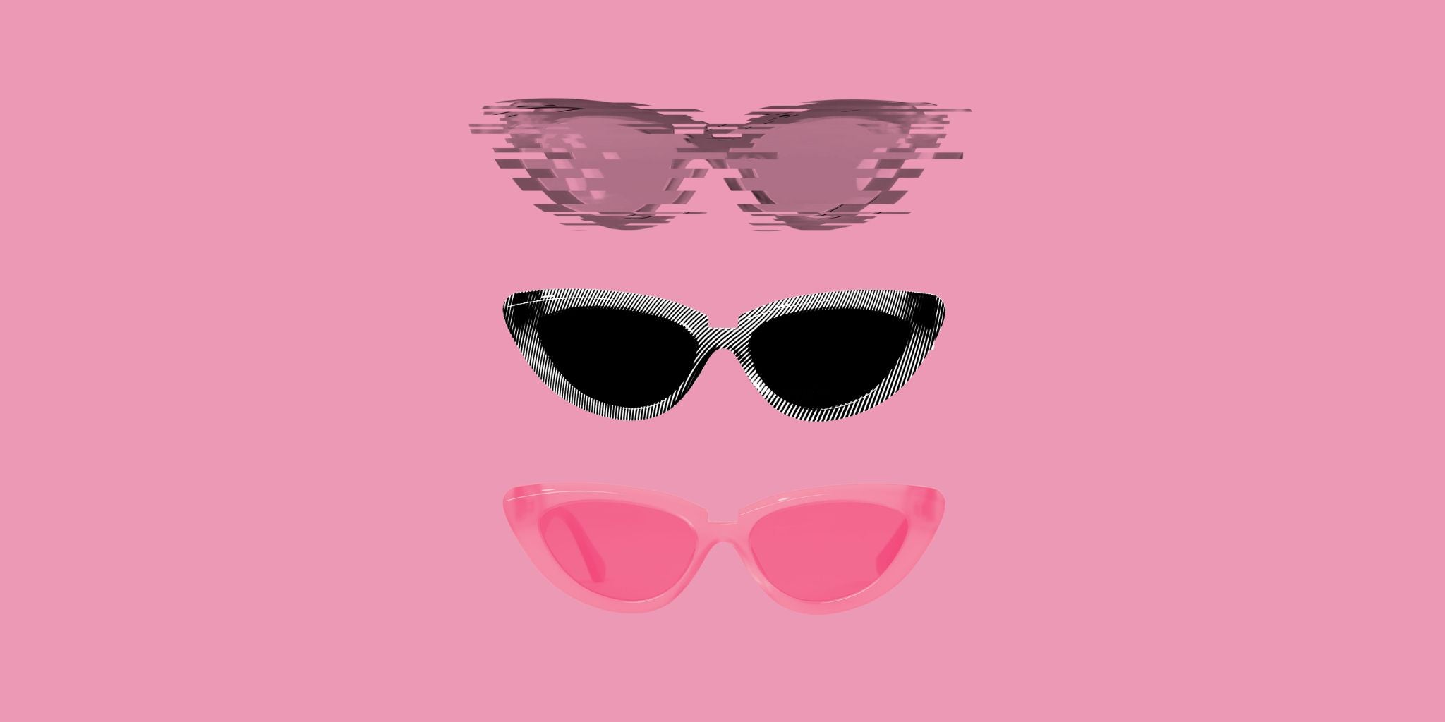 abstract graphic of cat eye sunglasses