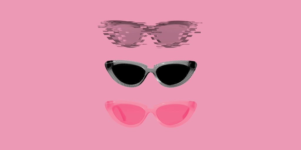 abstract graphic of cat eye sunglasses
