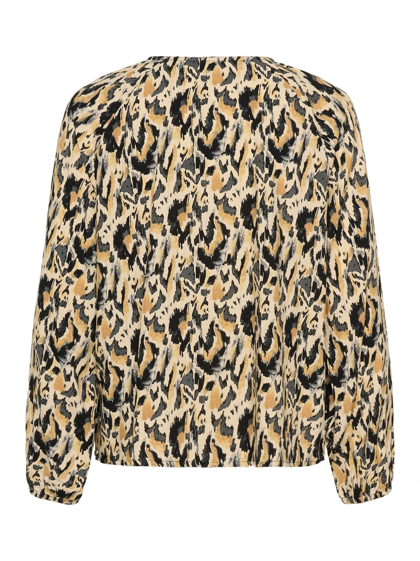 St Tropez Osina Blouse | Tannin Blurry Animal Print