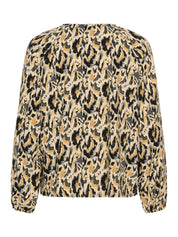St Tropez Osina Blouse | Tannin Blurry Animal Print