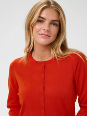 Saint Tropez Mila Slim Fit Ribbed Cardigan | Valiant Poppy