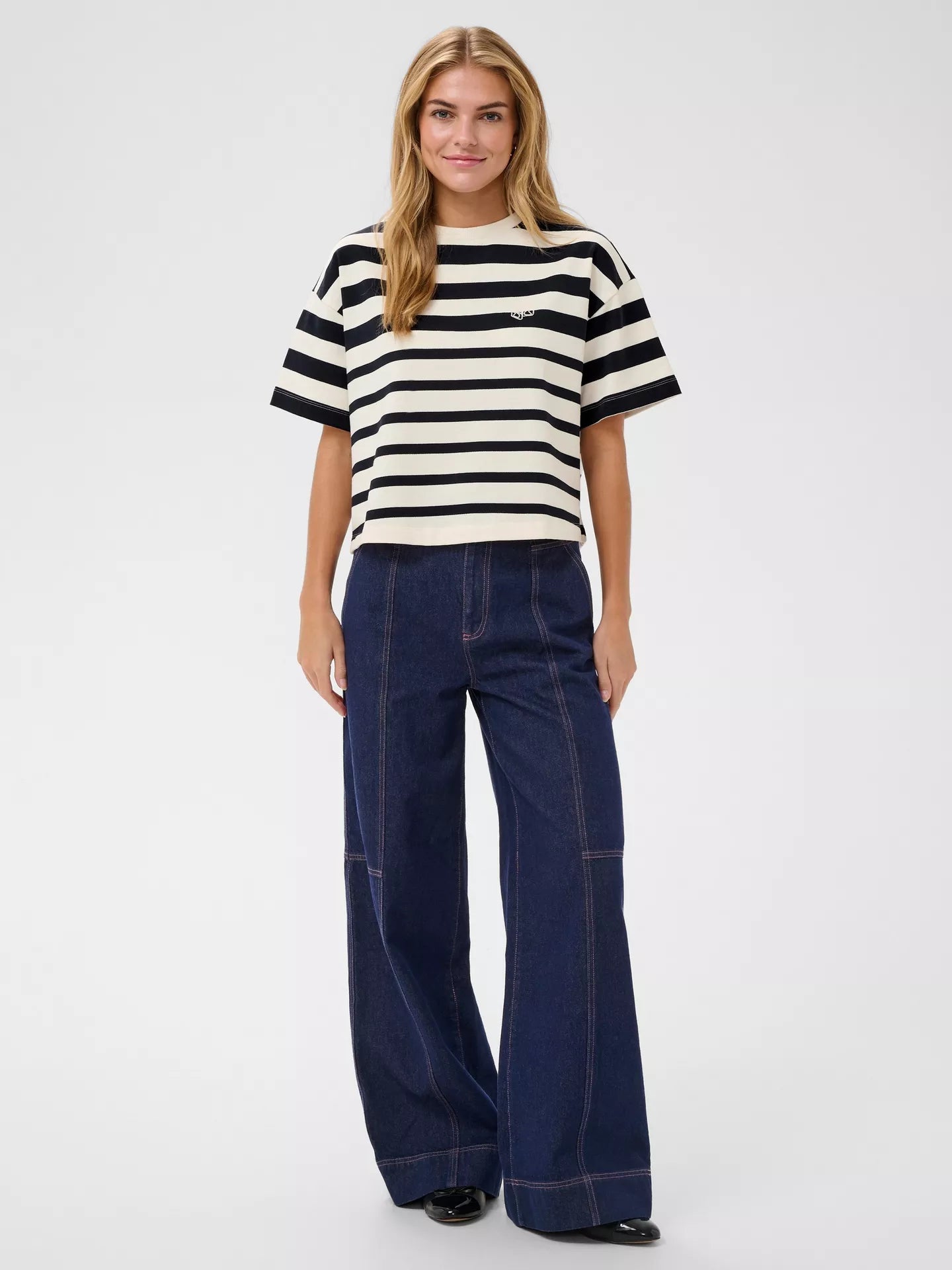 St Tropez Philene T Shirt | Night Sky Irregular Stripe