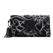 Hand Etched Envelope With Obsidian Love Knot Stone | Black