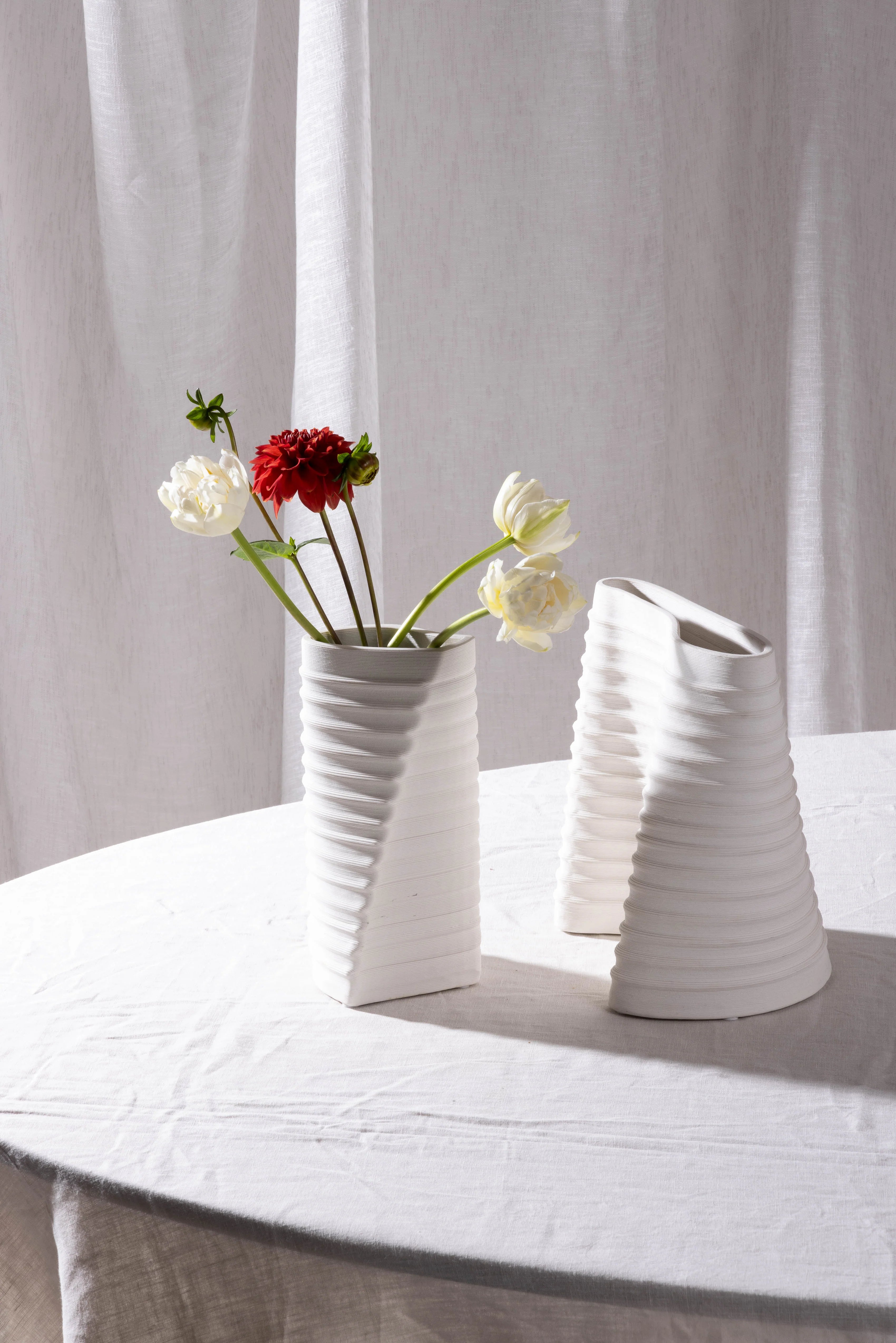 Ned Collections Fulk Vases | White