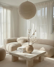 Parnell Linen Light Shades | White Round 50cm