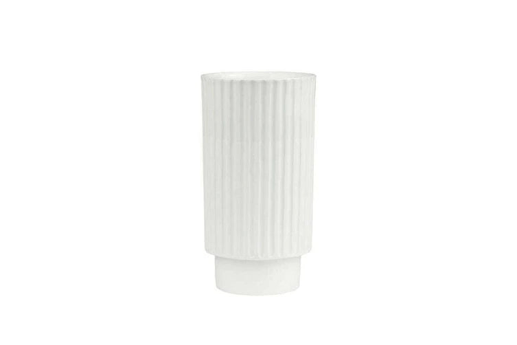 Radar Ribbed Porcelain Vase