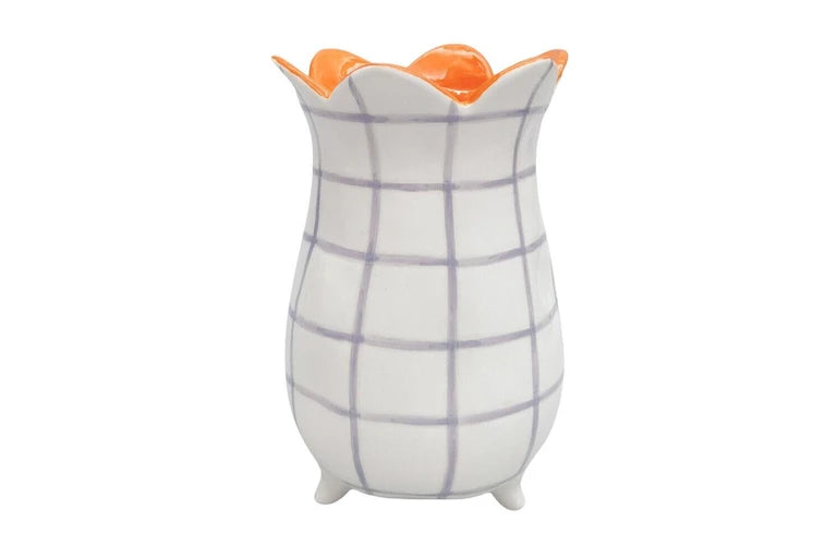 Urban Ceramic Halcyon Flower Vase | Mauve Orange 18x12cm