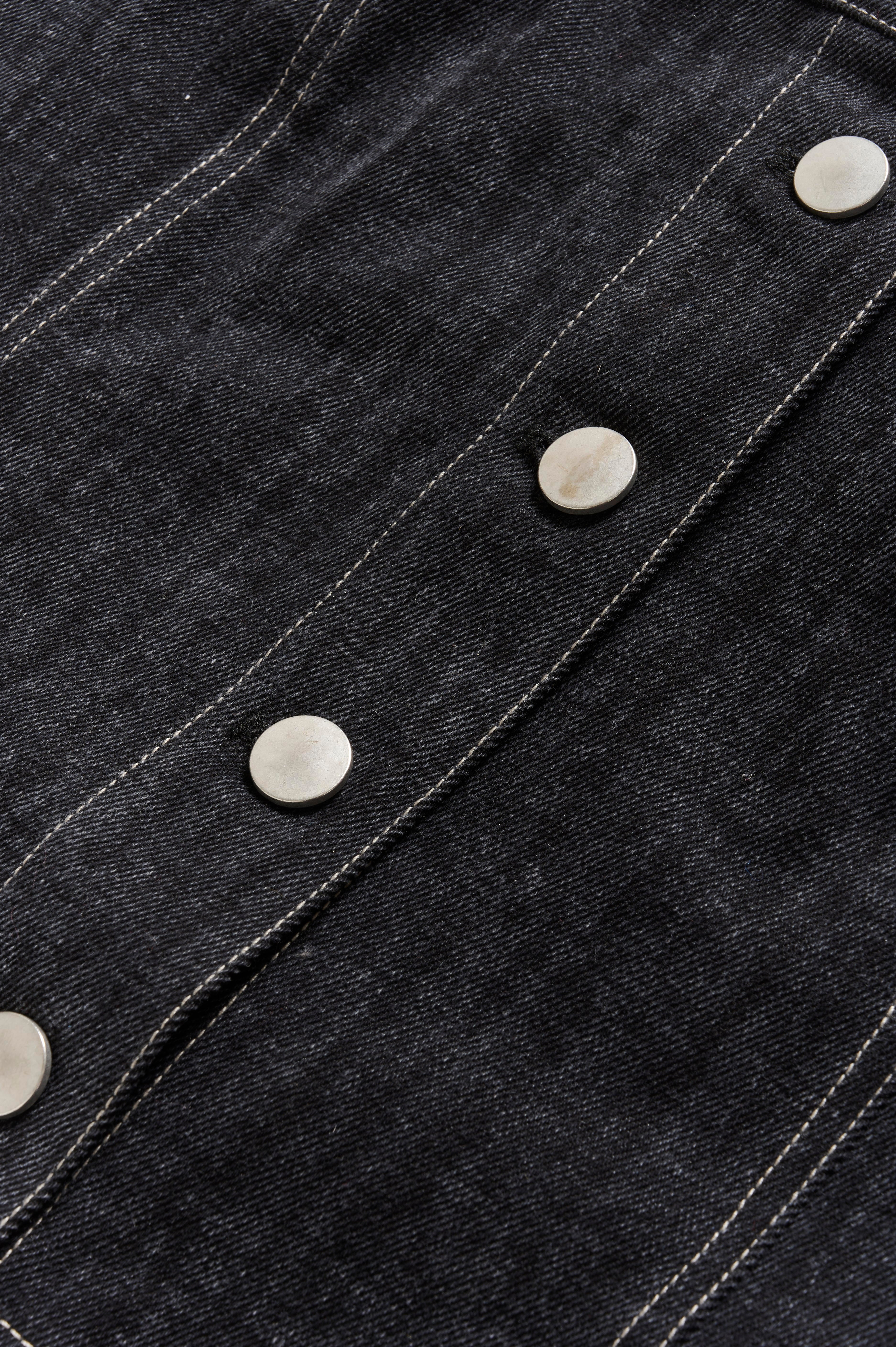 Karen By Simonsen Beverly Denim Top | Dark Grey Denim