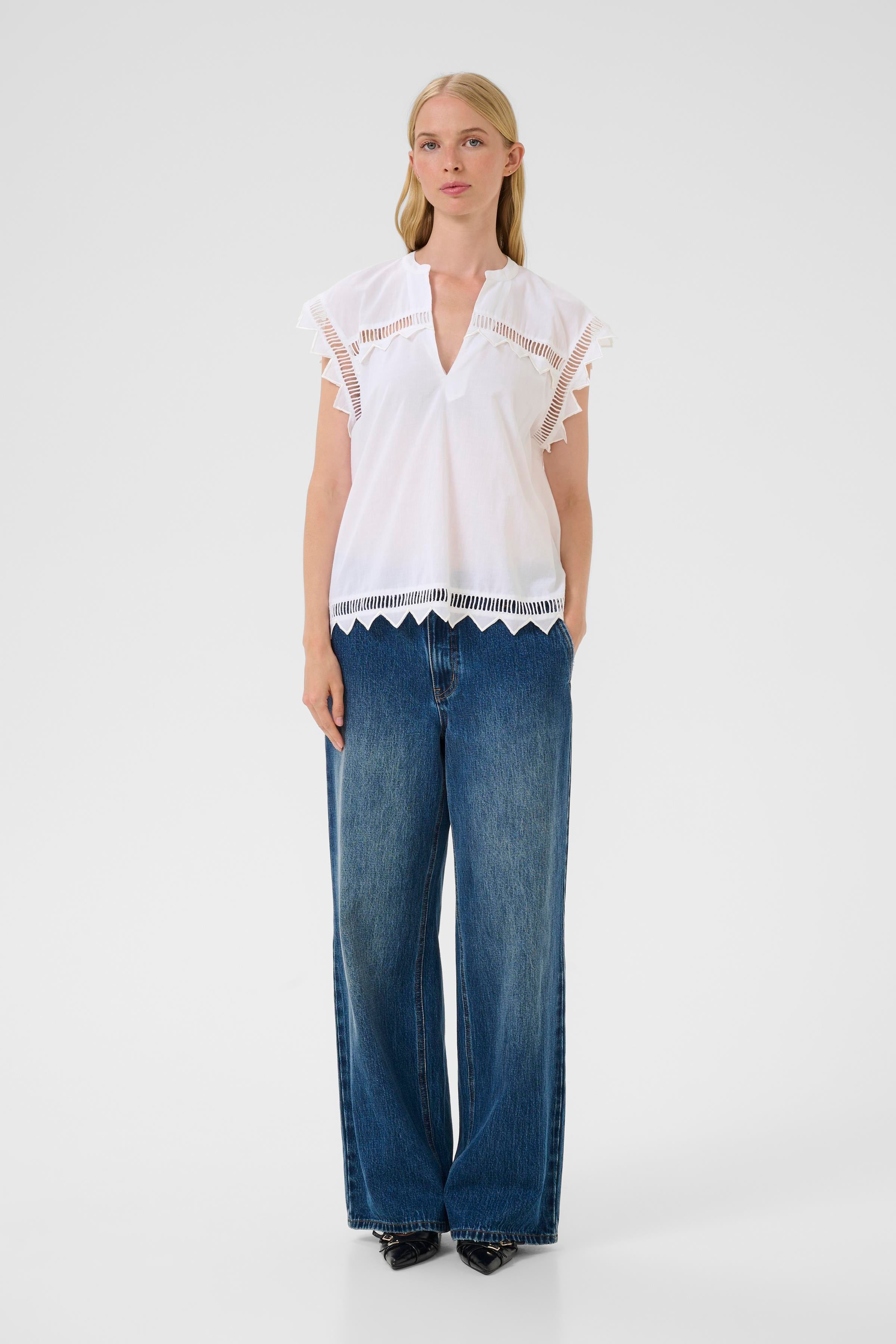 Karen By Simonsen Ommi Shirt Top | Bright White