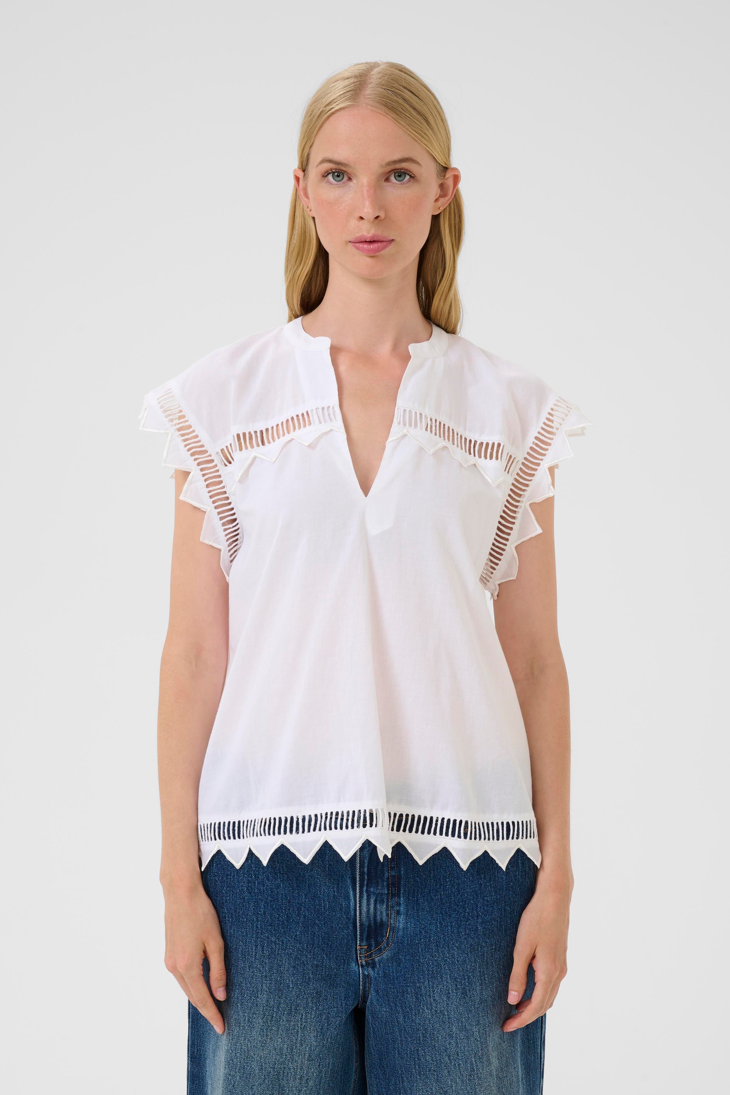 Karen By Simonsen Ommi Shirt Top | Bright White