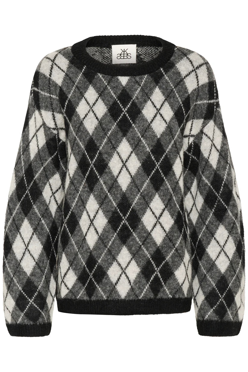 Karen By Simonsen Constantine Round Neck Sweater | Black Harlequin