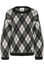 Karen By Simonsen Constantine Round Neck Sweater | Black Harlequin