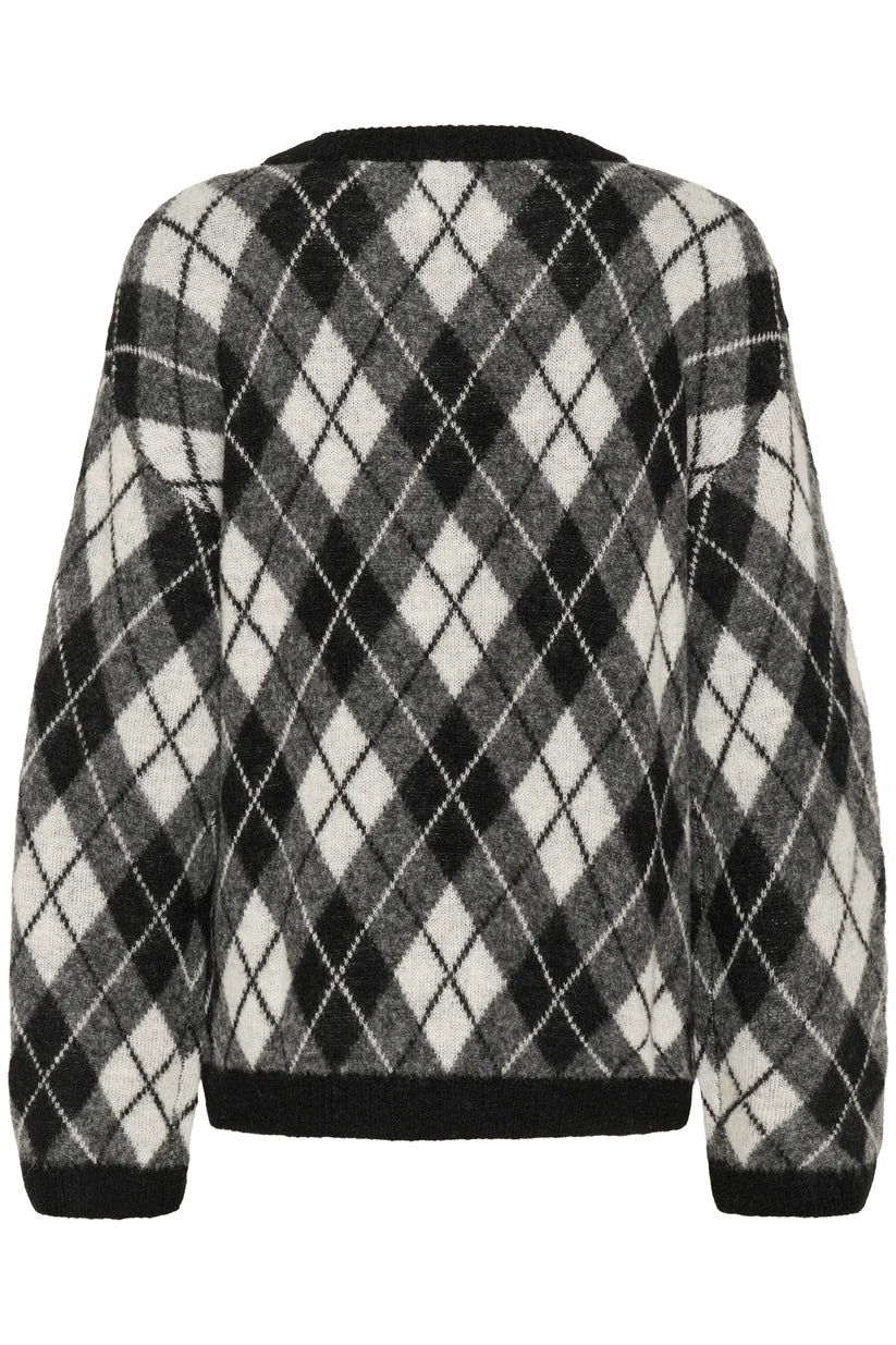 Karen By Simonsen Constantine Round Neck Sweater | Black Harlequin
