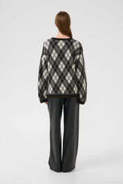 Karen By Simonsen Constantine Round Neck Sweater | Black Harlequin