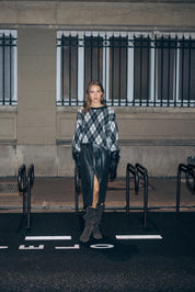 Karen By Simonsen Constantine Round Neck Sweater | Black Harlequin