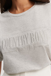 Australian Cotton Heritage Embroidered T-Shirt | Grey Marle