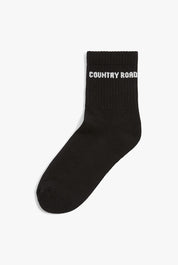 Australian Cotton Blend CR Sport Quarter Crew Sock | Black