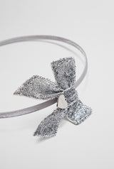 CR Mini Bow Headband | silver