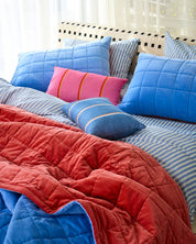 Kip & Co Blue Robin Velvet Quilted Pillowcases | Set Of 2|