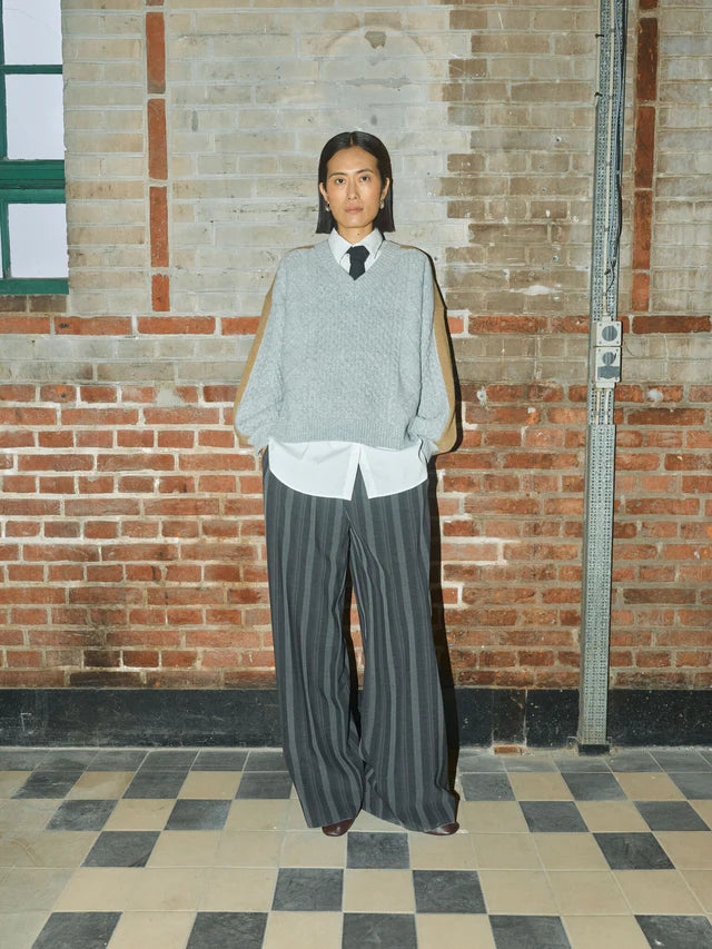 Mos Mosh Beth Ottili V-Neck Knit | Grey