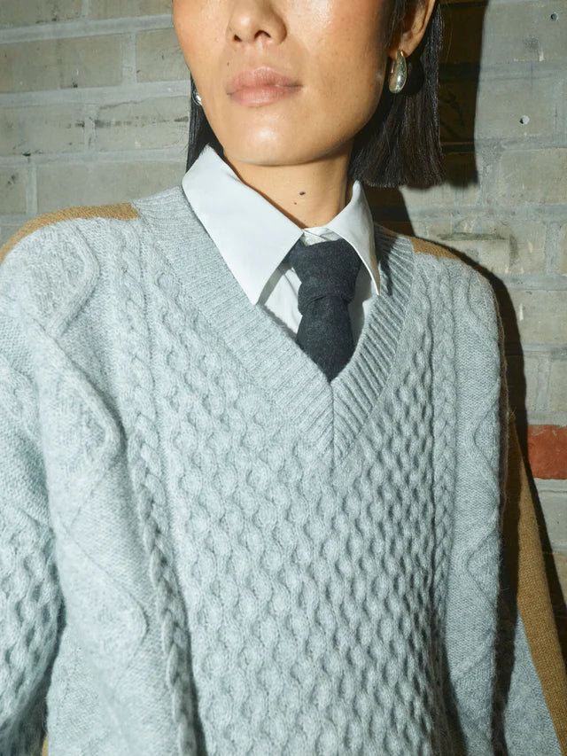 Mos Mosh Beth Ottili V-Neck Knit | Grey