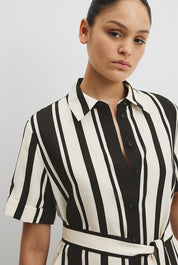 CR Stripe Midi Shirt Dress Stripe