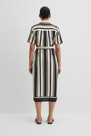 CR Stripe Midi Shirt Dress Stripe