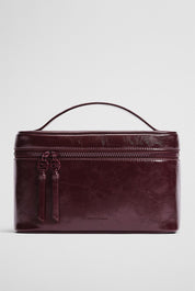 CR Branded Detail Cosmetic Case Bag | Plum