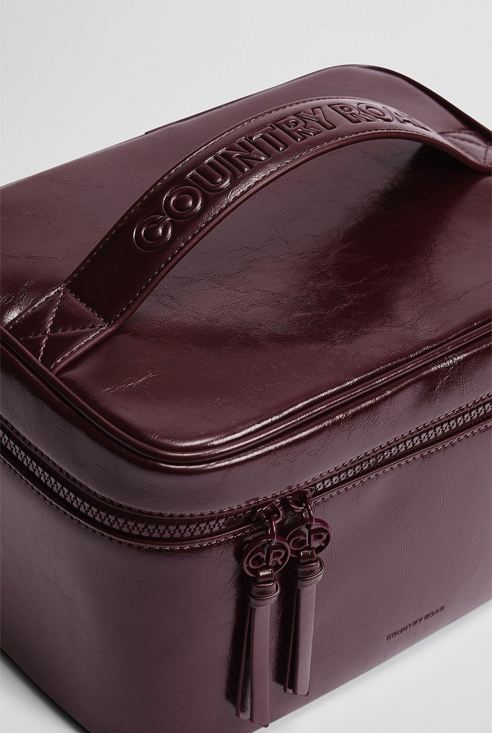 CR Branded Detail Cosmetic Case Bag | Plum