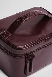 CR Branded Detail Cosmetic Case Bag | Plum