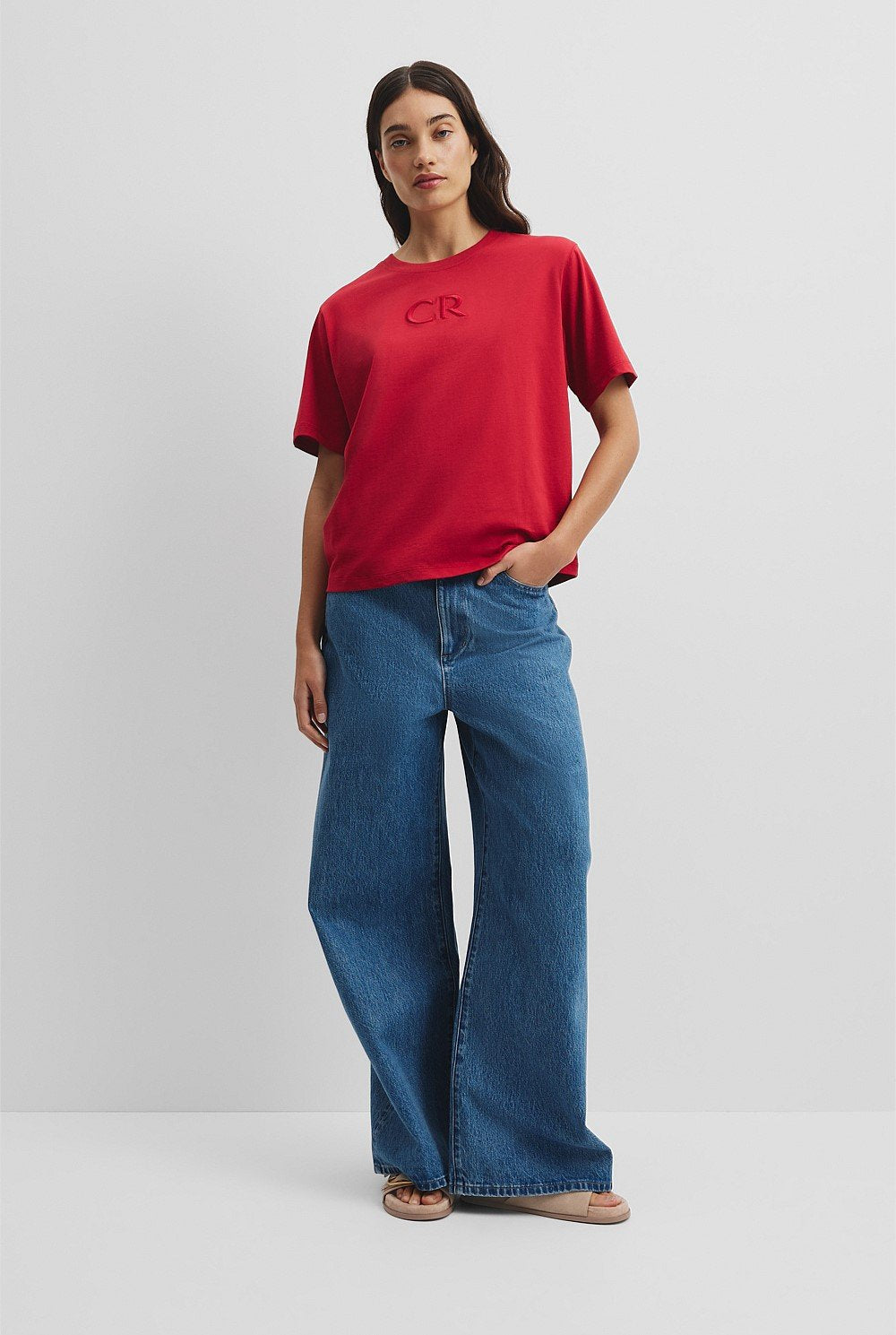 Australian Cotton CR Logo T-Shirt | Garnet