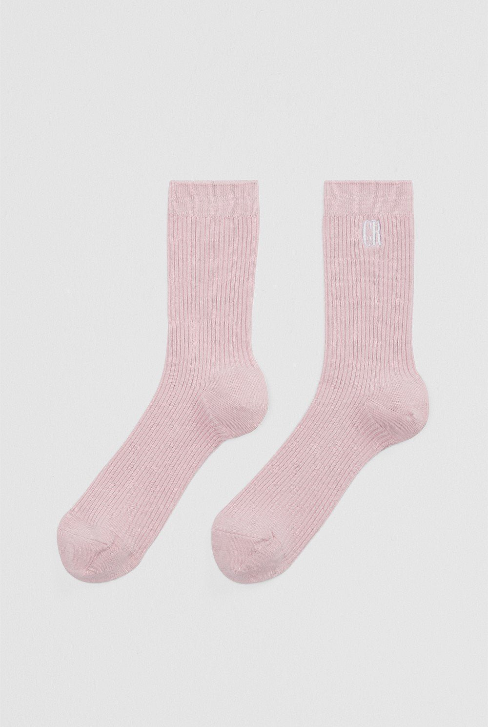 Australian Cotton Blend CR Ribbed Three Quarter Crew Sock | Floss Pink