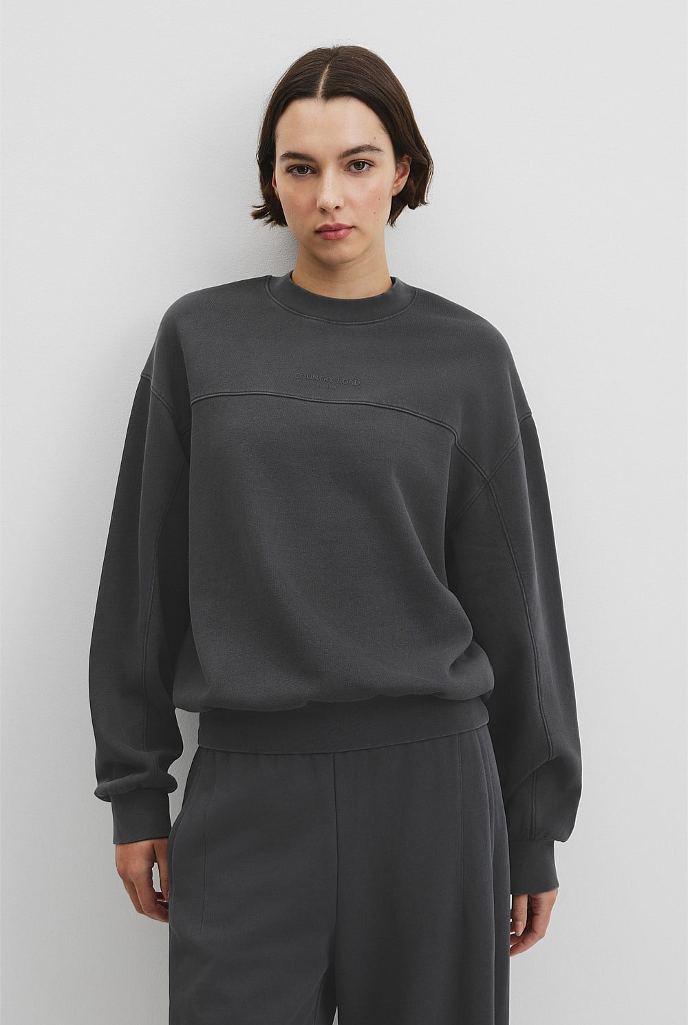 CR High Neck Sweat | Dark Charcoal