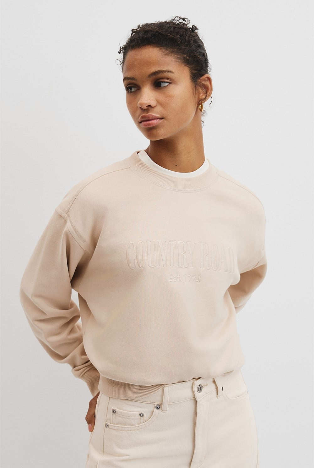 Country Road Logo Sweat | Light Wicker
