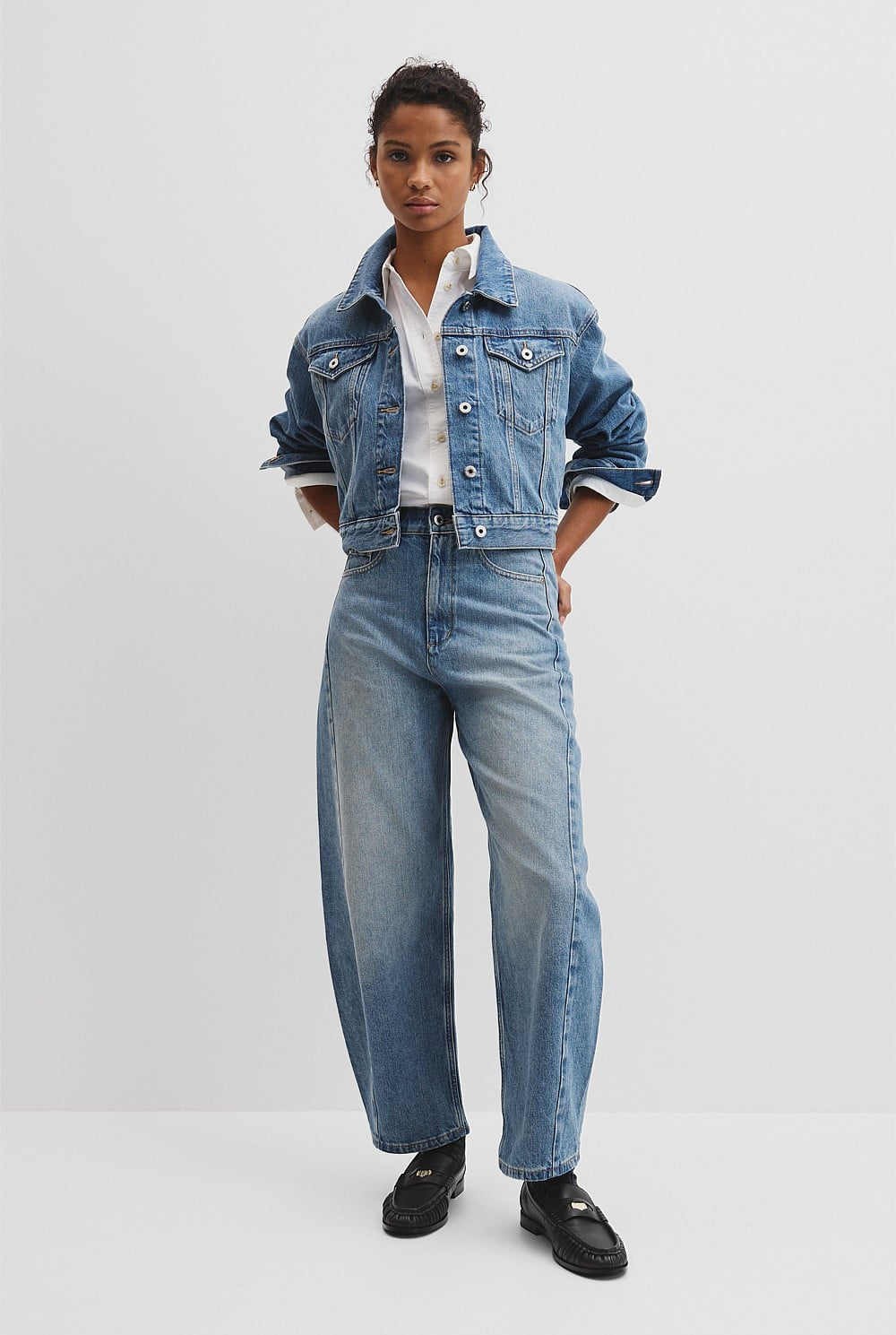 CR Barrel Jean | Aged Mid Wash