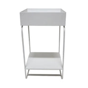 Saffron Inc Metal Planter Square | White