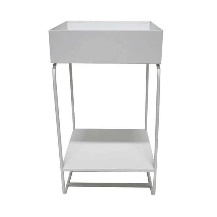 Saffron Inc Metal Planter Square | White