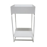 Saffron Inc Metal Planter Square | White