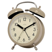 Acctim Hardwick Double Bell Alarm Clock | Taupe