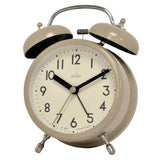 Acctim Hardwick Double Bell Alarm Clock | Taupe