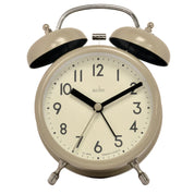Acctim Hardwick Double Bell Alarm Clock | Taupe