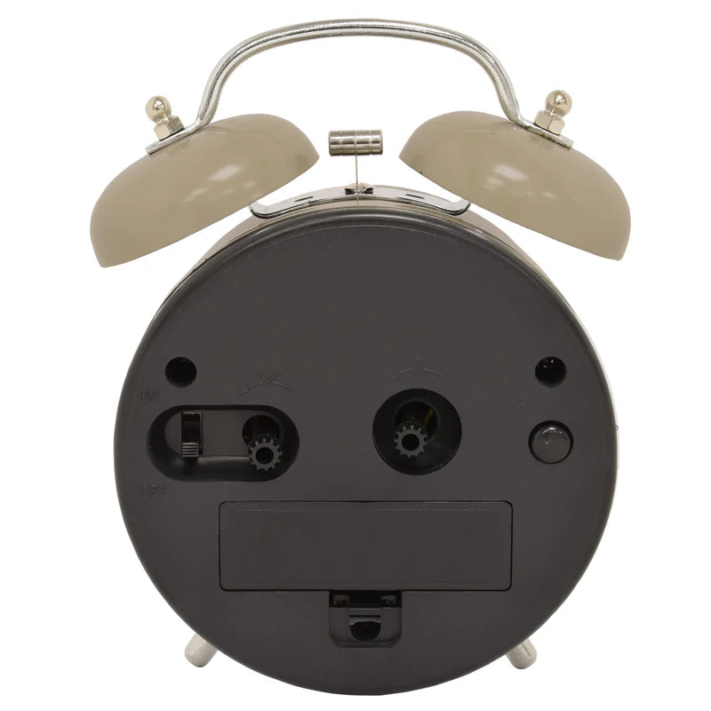 Acctim Hardwick Double Bell Alarm Clock | Taupe