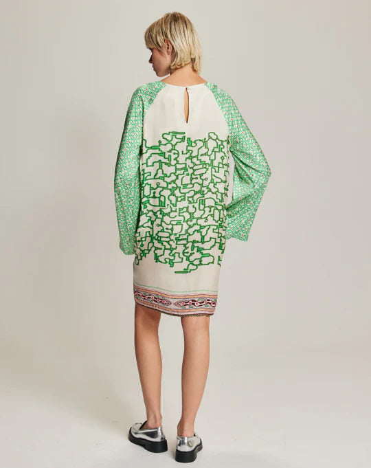 Me 369 Alani Shipibo Neck Mini Dress