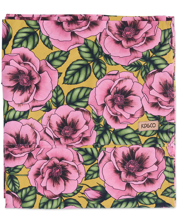 Kip & Co Golden Peony Organic Cotton Flat Sheet | King