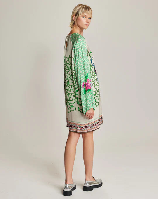 Me 369 Alani Shipibo Neck Mini Dress