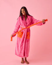 Kip & Co Kiss Me Cosy Robe | Hot Pink Orange