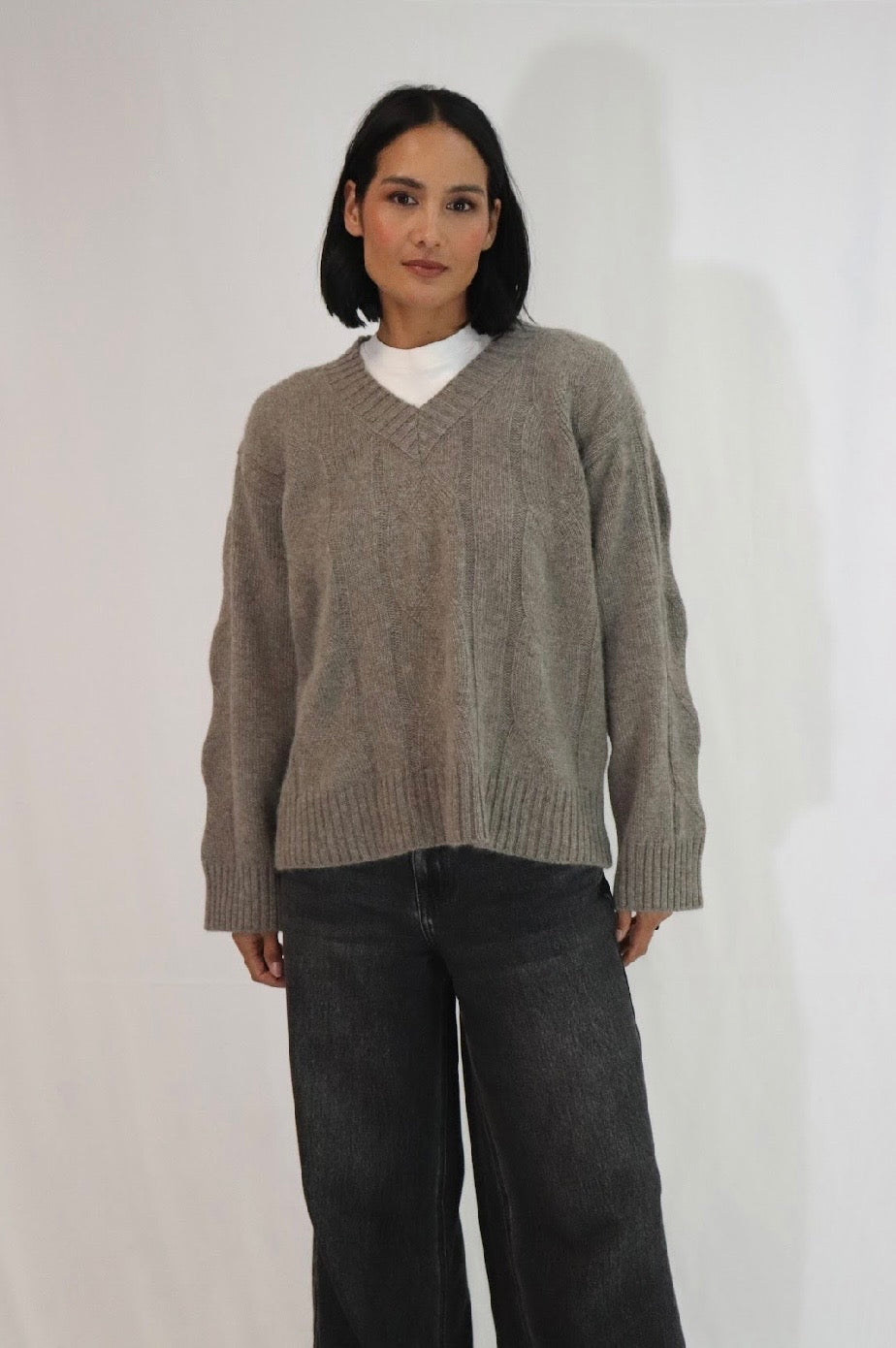 Tatano Liuliu V Neck Jersey | Mocha