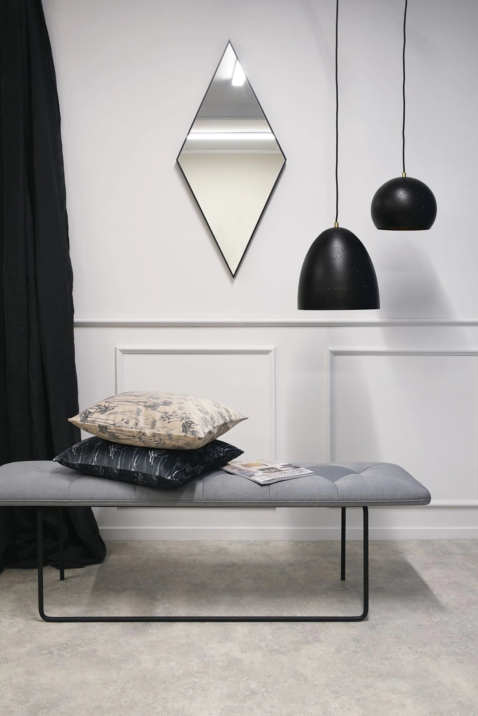 Broste Lighting Round Lavas Ceiling Lamp | Black
